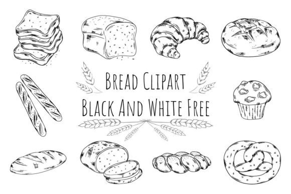 Bread Clipart Black and White Free Graphics in Freebies