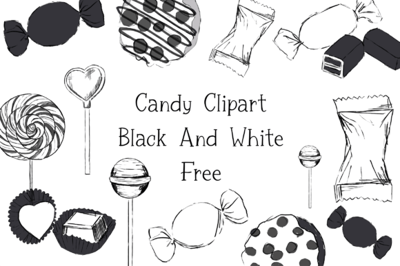Candy Clipart Black and White Free Graphics & Freebies Review