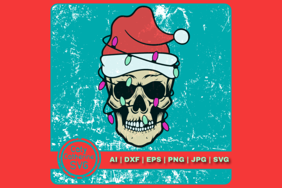 Christmas Santa Skull with Santa Hat Graphics and Crafts Review