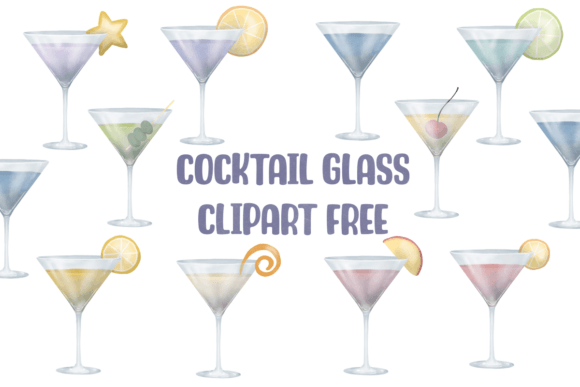 Cocktail Glass Clipart Free Graphics for Brand Design