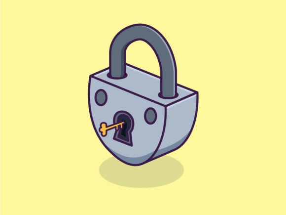 Padlock and Key Cartoon Icon Graphics Freebies Review