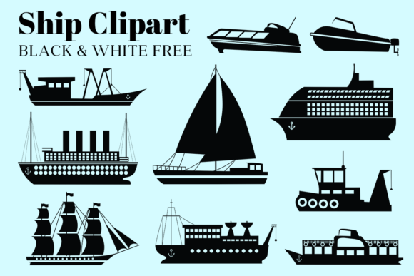 Ship Clipart Black White Free Graphics and Freebies Review