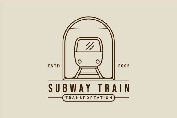 Subway Train Logo Line Art Vector Simple Graphics Freebies Review