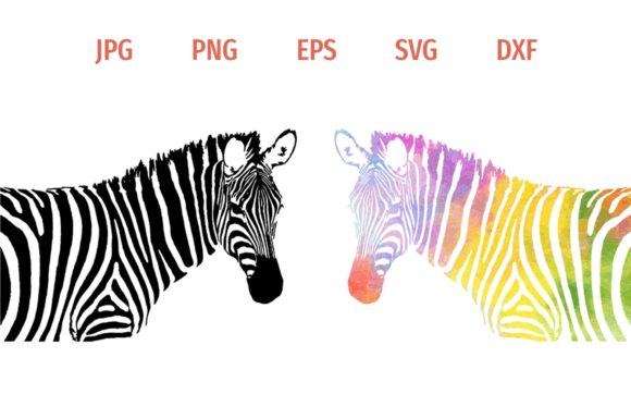 Watercolor Zebra Pattern Silhouette Graphics and Freebies