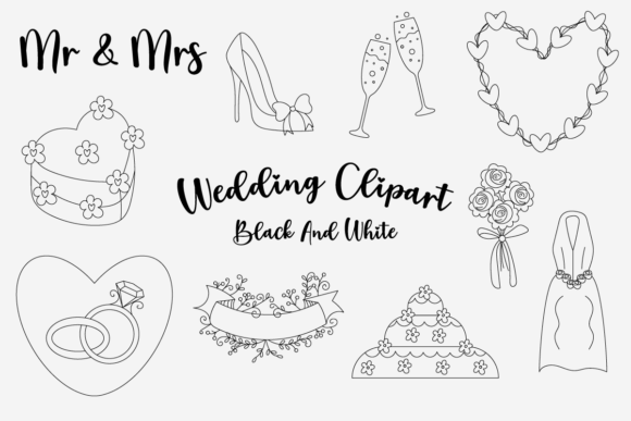 Wedding Clipart Black and White Free Graphics & Freebies Review
