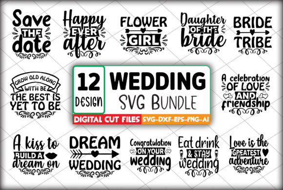 Wedding SVG Bundle for Graphics and Crafts